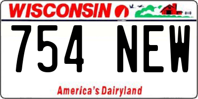 WI license plate 754NEW