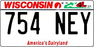 WI license plate 754NEY