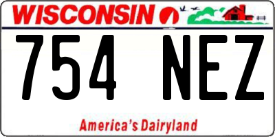 WI license plate 754NEZ