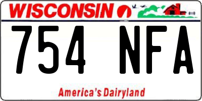 WI license plate 754NFA