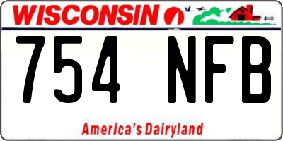 WI license plate 754NFB