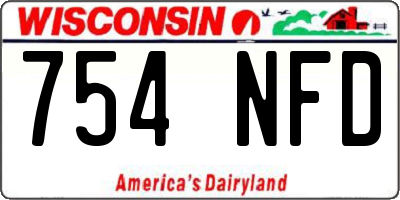 WI license plate 754NFD