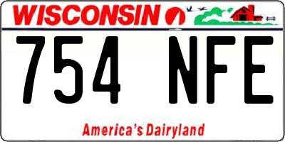 WI license plate 754NFE