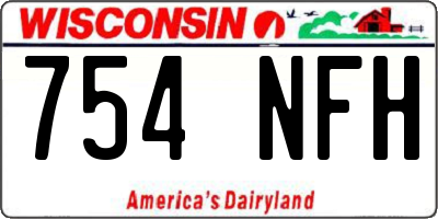 WI license plate 754NFH