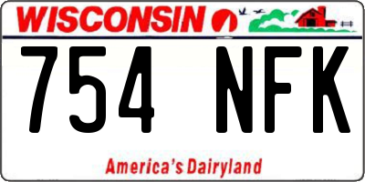 WI license plate 754NFK