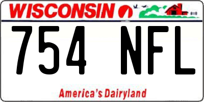 WI license plate 754NFL