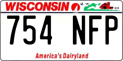 WI license plate 754NFP