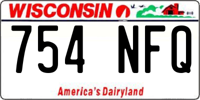 WI license plate 754NFQ