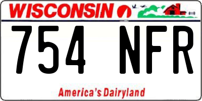 WI license plate 754NFR