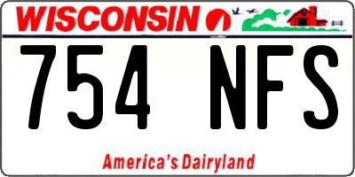 WI license plate 754NFS
