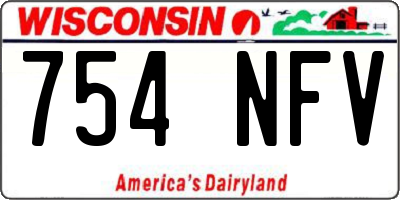 WI license plate 754NFV