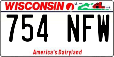 WI license plate 754NFW