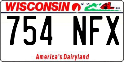 WI license plate 754NFX