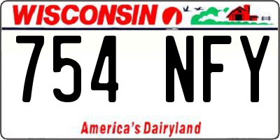 WI license plate 754NFY