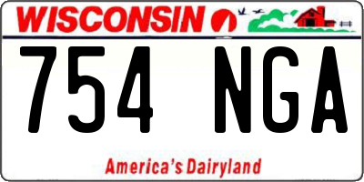 WI license plate 754NGA