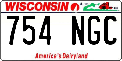 WI license plate 754NGC