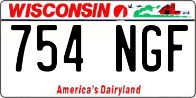 WI license plate 754NGF