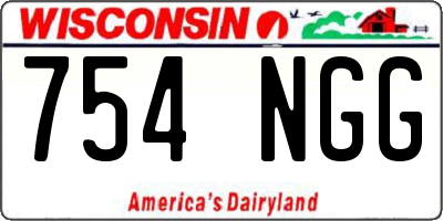 WI license plate 754NGG