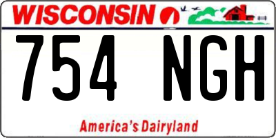 WI license plate 754NGH