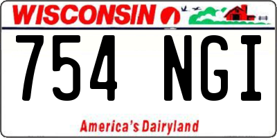 WI license plate 754NGI
