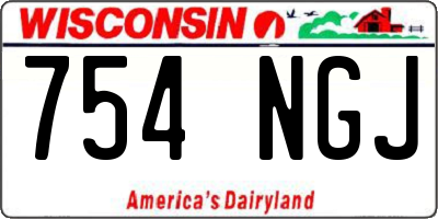 WI license plate 754NGJ