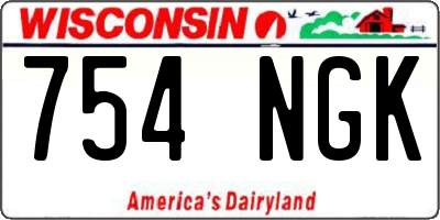 WI license plate 754NGK