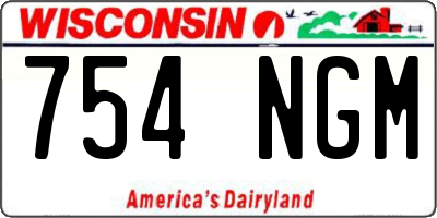 WI license plate 754NGM
