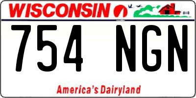 WI license plate 754NGN