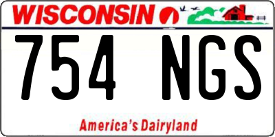 WI license plate 754NGS