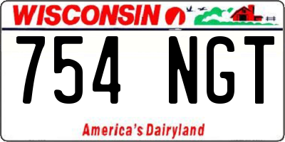 WI license plate 754NGT