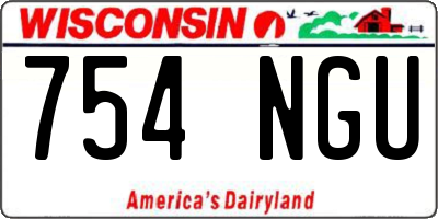 WI license plate 754NGU