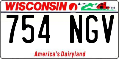 WI license plate 754NGV