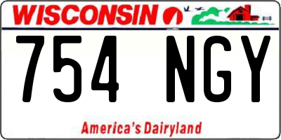 WI license plate 754NGY