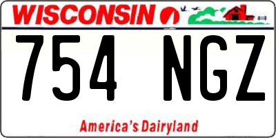 WI license plate 754NGZ