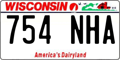 WI license plate 754NHA