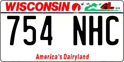 WI license plate 754NHC