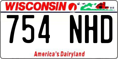 WI license plate 754NHD