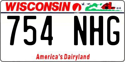 WI license plate 754NHG