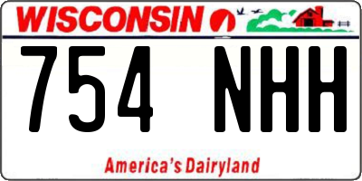 WI license plate 754NHH