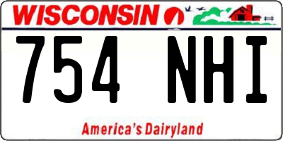WI license plate 754NHI
