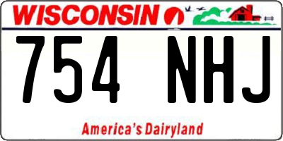 WI license plate 754NHJ
