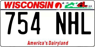 WI license plate 754NHL