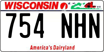 WI license plate 754NHN