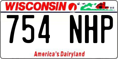 WI license plate 754NHP
