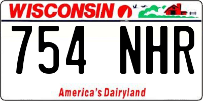 WI license plate 754NHR