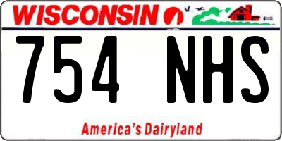 WI license plate 754NHS