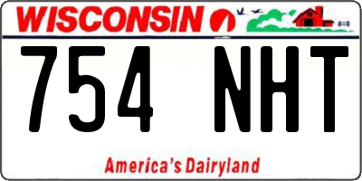 WI license plate 754NHT