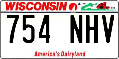 WI license plate 754NHV