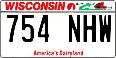 WI license plate 754NHW