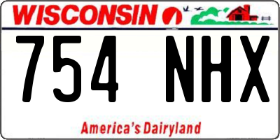 WI license plate 754NHX